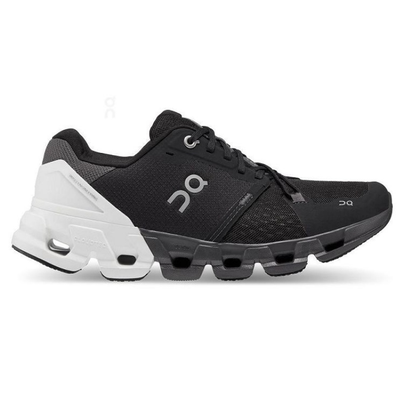 Black / White Women On Cloud Cloudflyer 4 Wide Road Running Shoes | IE_ON8298