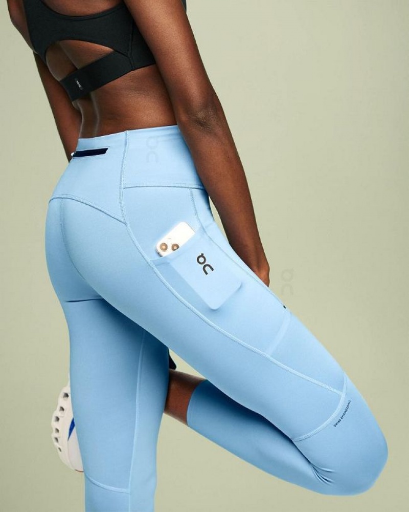 Blue Women On Cloud Performance 7/8 Tights | IE_ON8536