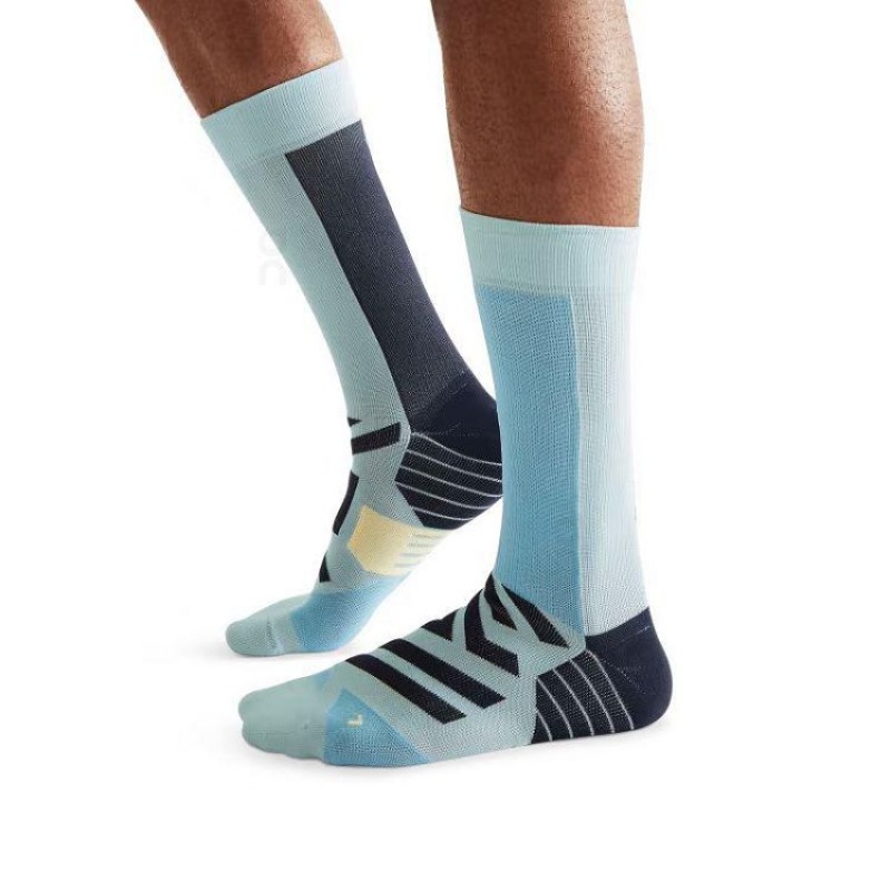 Blue Women On Cloud Performance High Socks | IE_ON8945