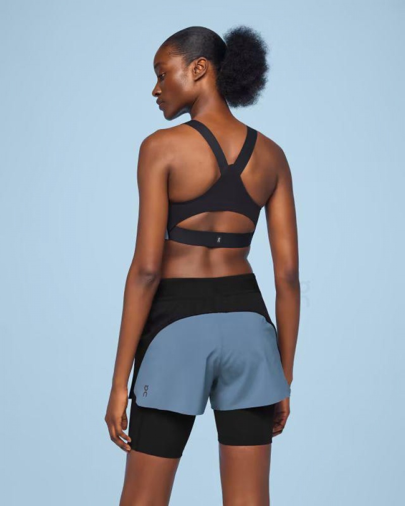 Blue / Black Women On Cloud Active Shorts | IE_ON8290