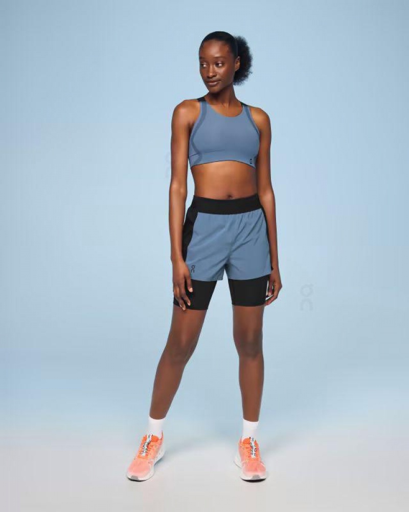 Blue / Black Women On Cloud Active Shorts | IE_ON8290