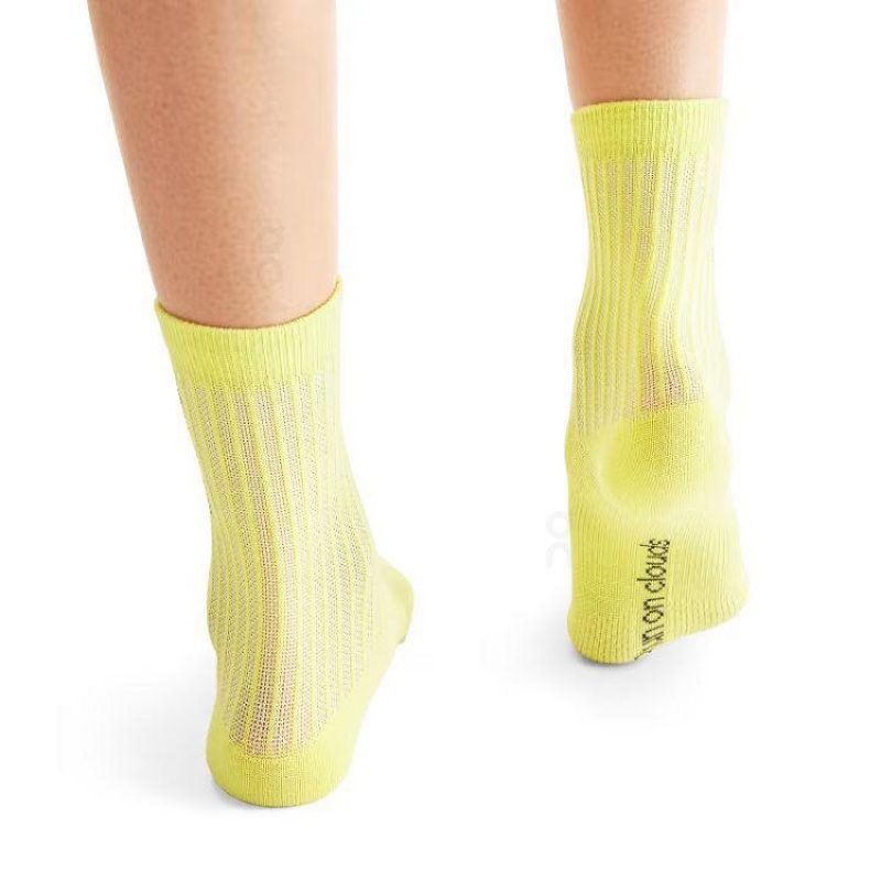 Blue / White / Yellow Women On Cloud Logo 3-Pack Socks | IE_ON8904