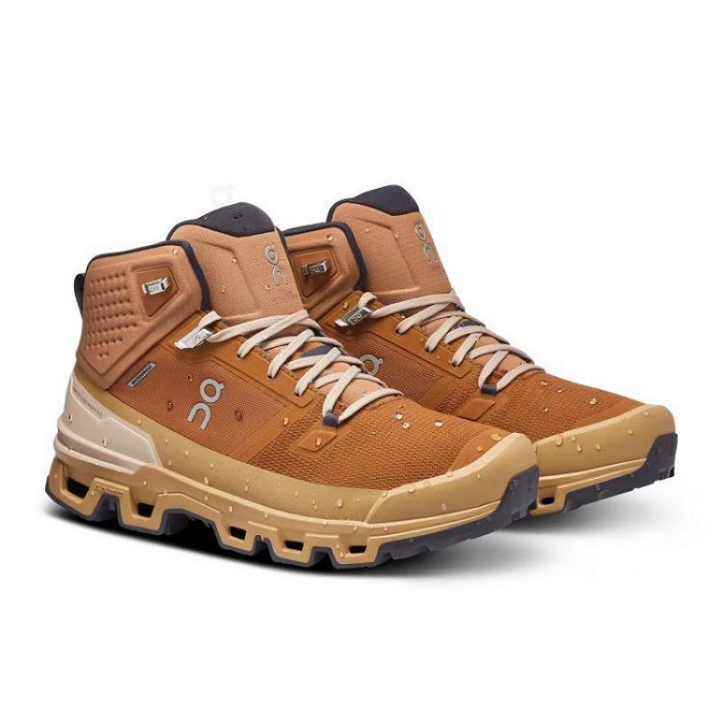 Brown Men On Cloud Cloudrock 2 Waterproof Hiking Boots | IE_ON8885