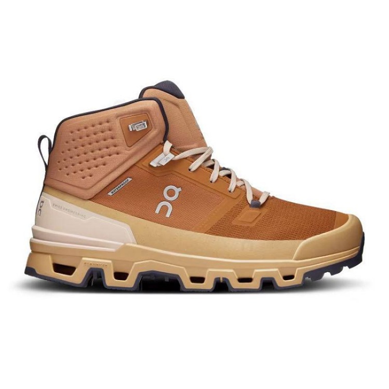 Brown Men On Cloud Cloudrock 2 Waterproof Hiking Boots | IE_ON8885