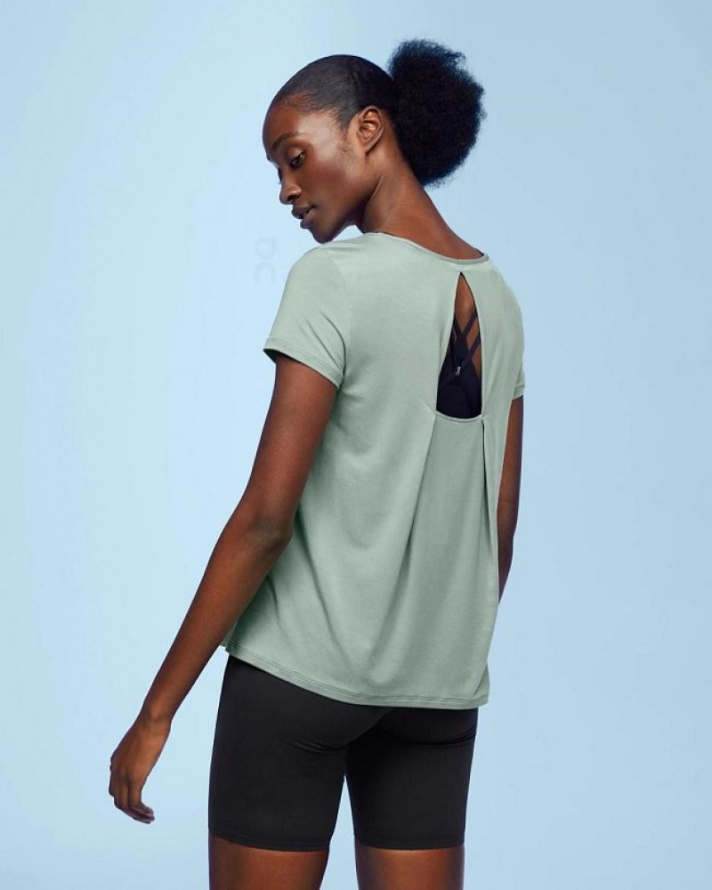 Green Women On Cloud Active-T Breathe T-shirts | IE_ON8777