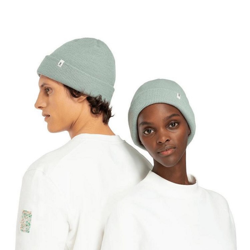 Green Women On Cloud Merino Beanie | IE_ON8407