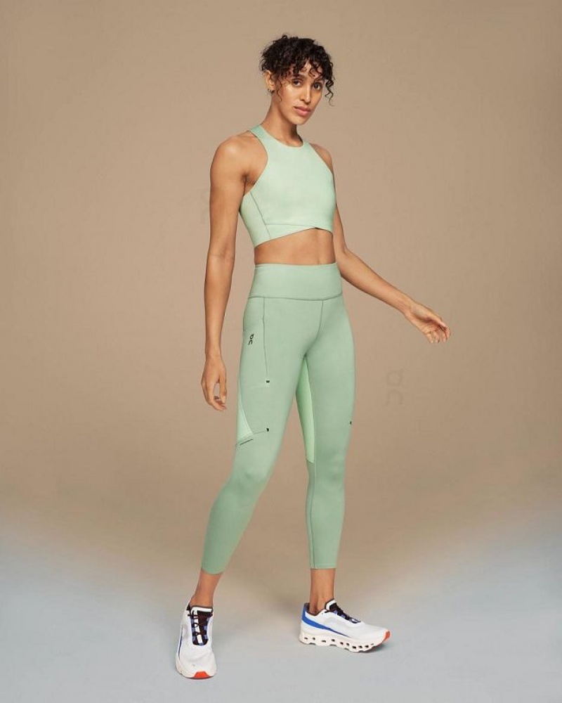 Green Women On Cloud Performance 7/8 Tights | IE_ON8766