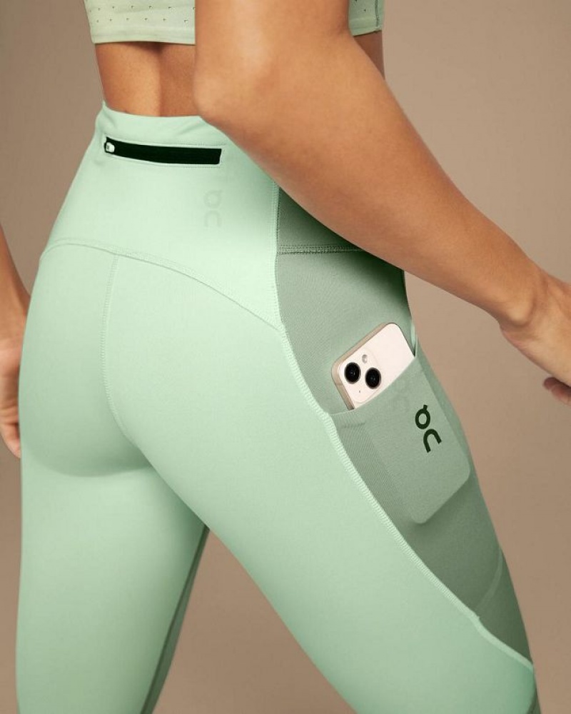 Green Women On Cloud Performance 7/8 Tights | IE_ON8766