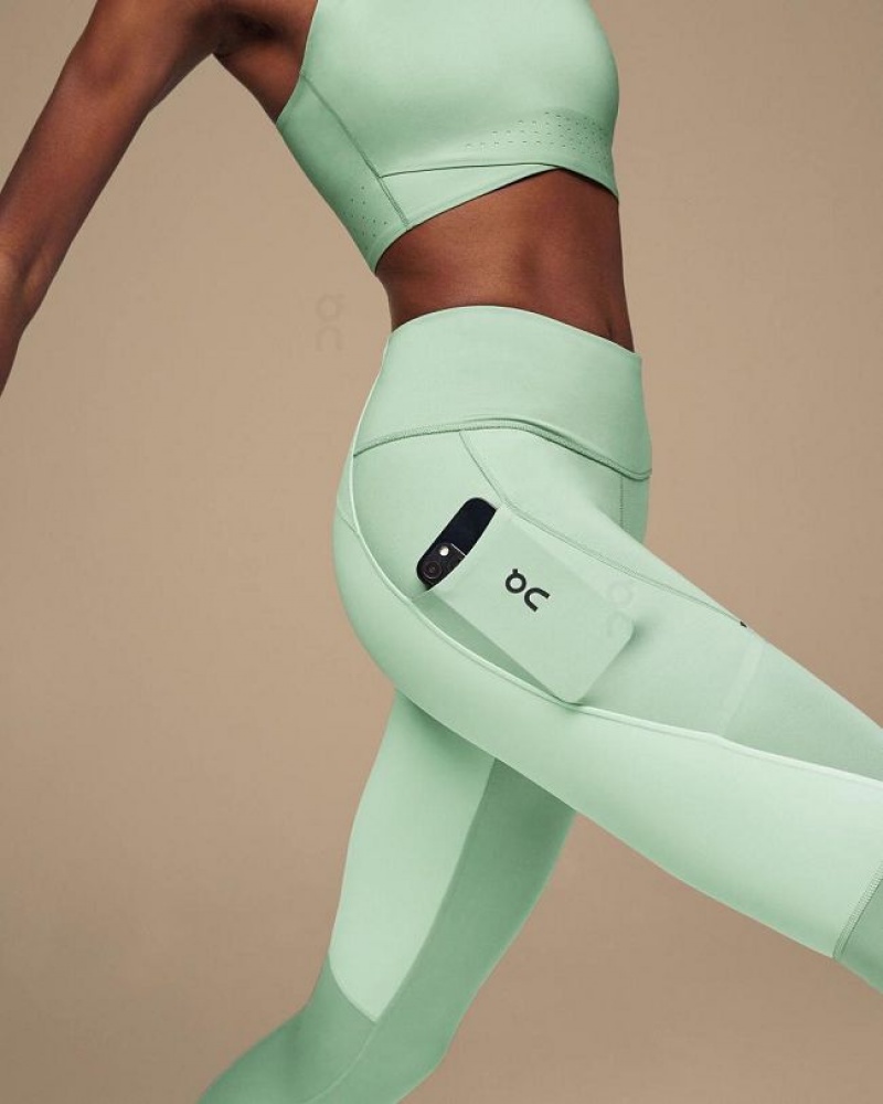 Green Women On Cloud Performance Tights | IE_ON8591