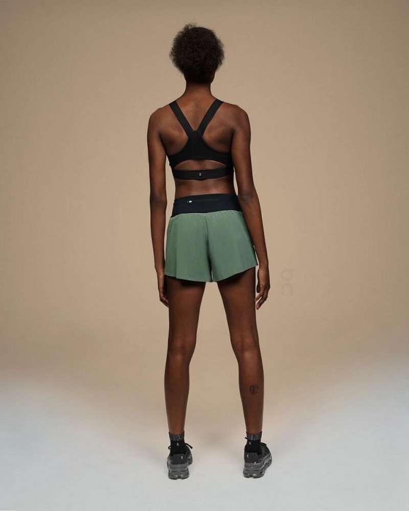 Green Women On Cloud Running Shorts | IE_ON8783