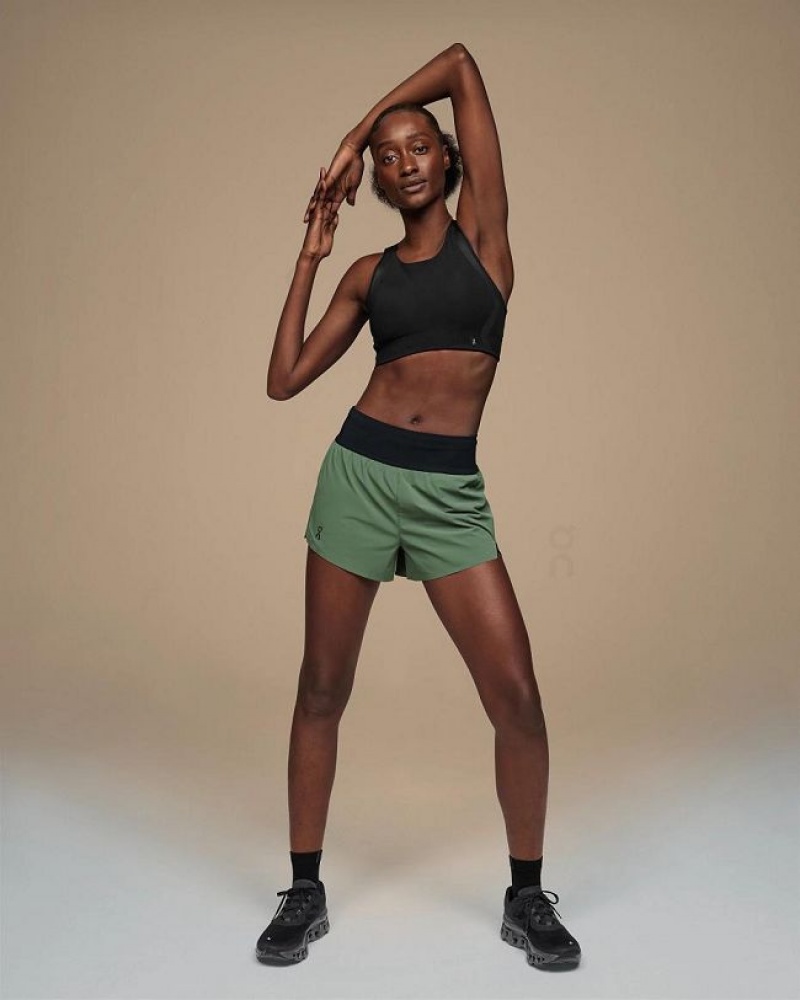 Green Women On Cloud Running Shorts | IE_ON8783