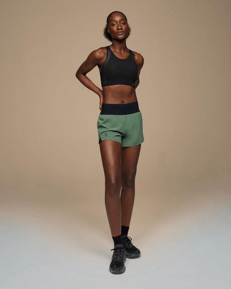 Green Women On Cloud Running Shorts | IE_ON8783