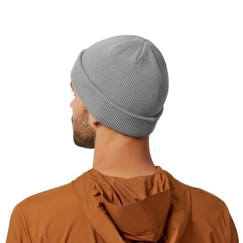 Grey Men On Cloud Merino Beanie | IE_ON8026