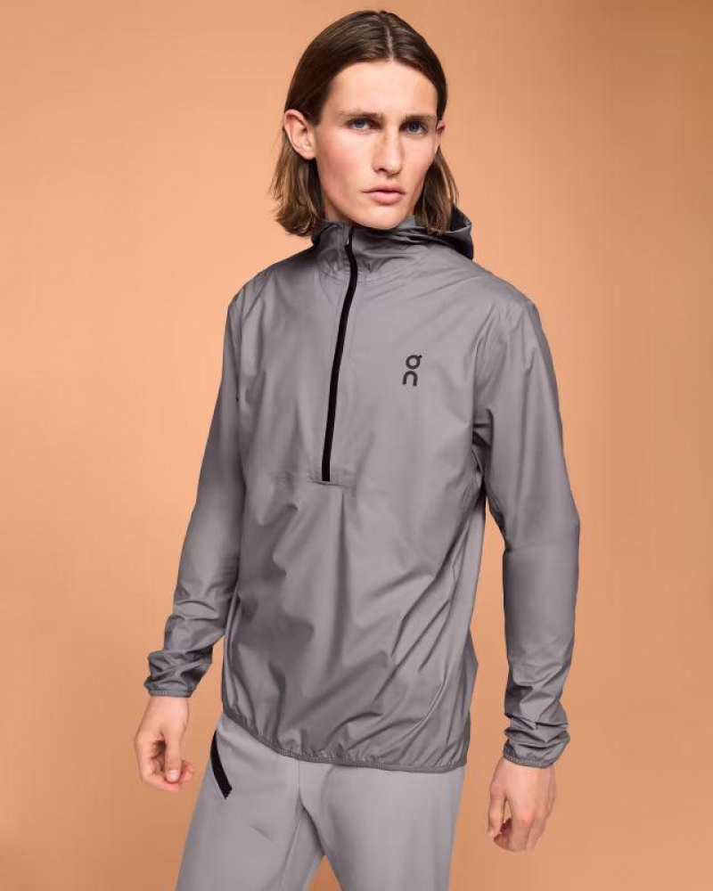 Grey Men On Cloud Waterproof Anorak Jackets | IE_ON9162