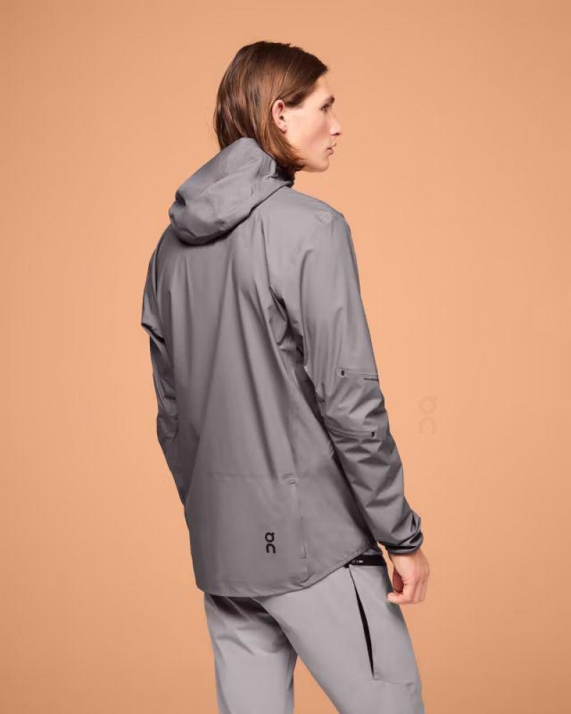 Grey Men On Cloud Waterproof Anorak Jackets | IE_ON9162