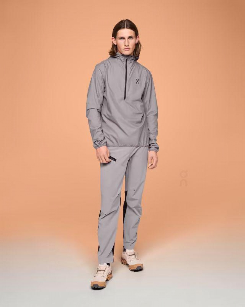 Grey Men On Cloud Waterproof Anorak Jackets | IE_ON9162