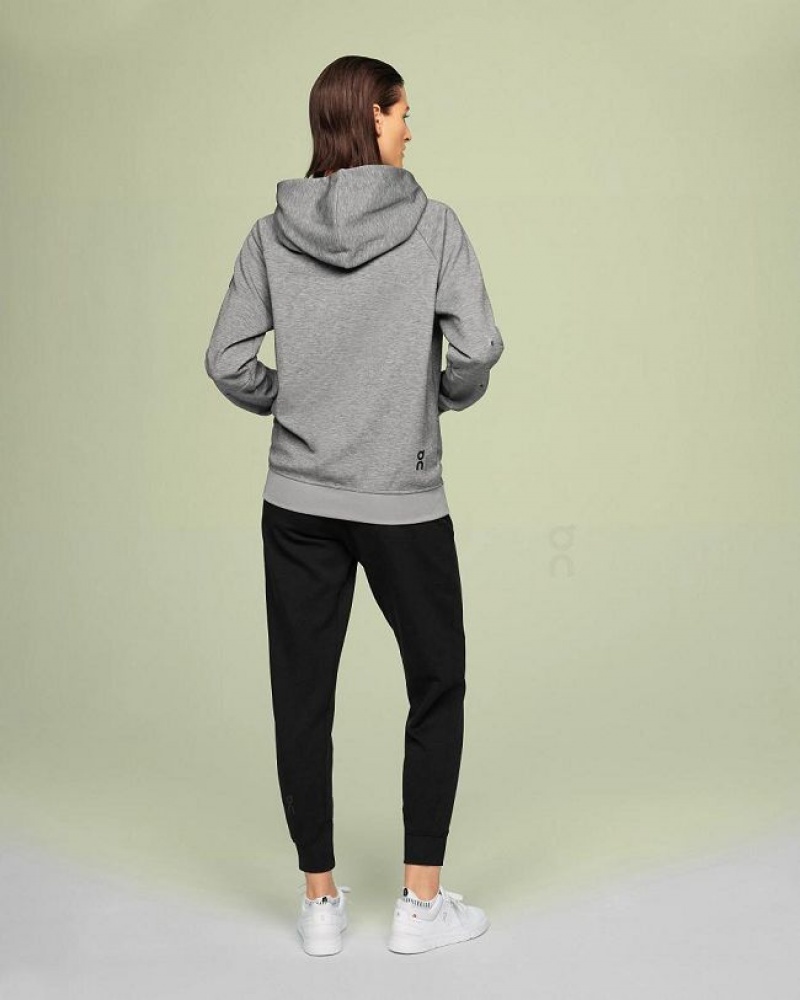 Grey Women On Cloud Zipped Hoodie | IE_ON8984