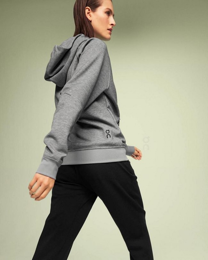 Grey Women On Cloud Zipped Hoodie | IE_ON8984