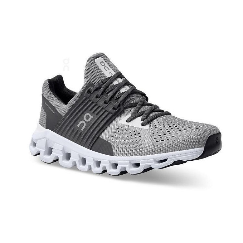 Grey / Black Men On Cloud Cloudswift Road Running Shoes | IE_ON8647