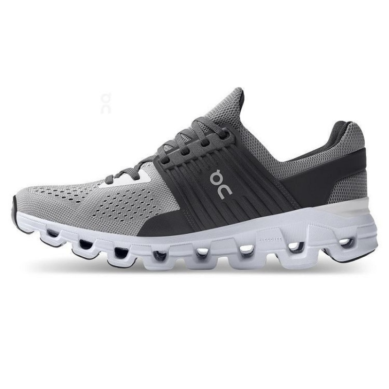 Grey / Black Men On Cloud Cloudswift Road Running Shoes | IE_ON8647