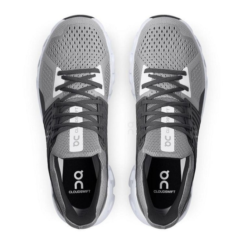 Grey / Black Men On Cloud Cloudswift Road Running Shoes | IE_ON8647