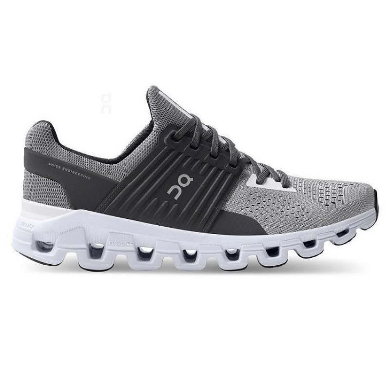 Grey / Black Men On Cloud Cloudswift Road Running Shoes | IE_ON8647