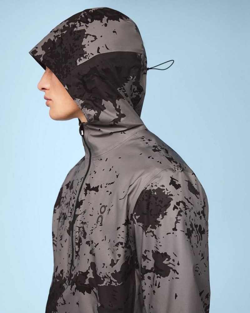 Grey / Black Men On Cloud Waterproof Anorak Jackets | IE_ON8373