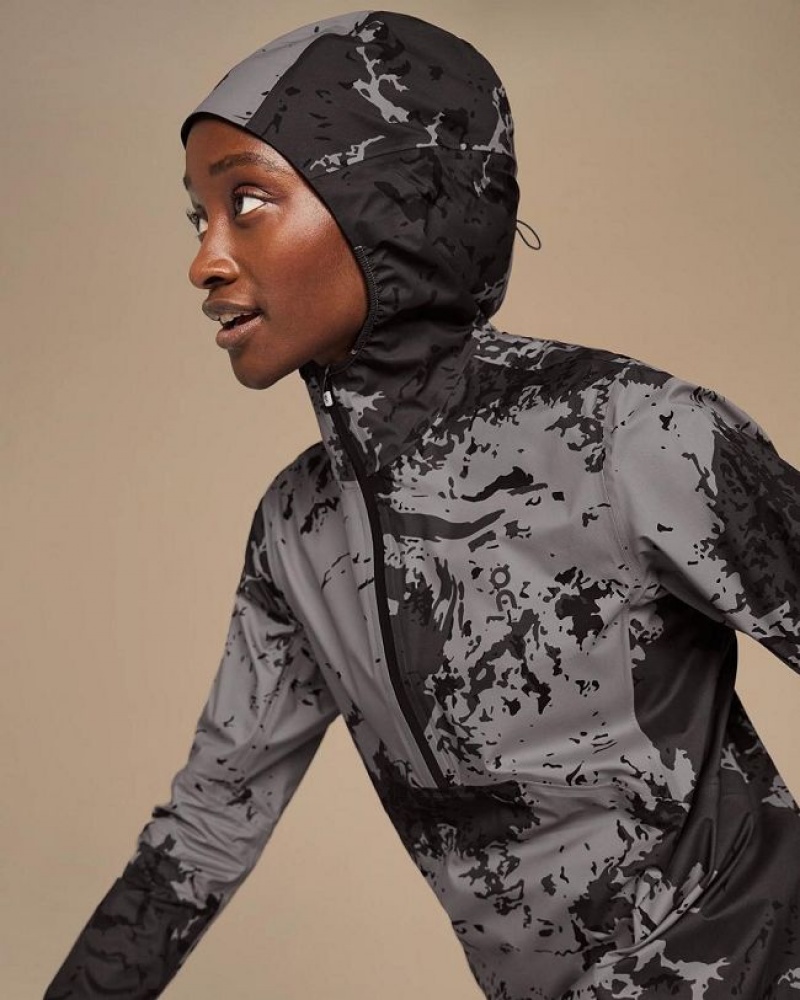 Grey / Black Women On Cloud Waterproof Anorak Jackets | IE_ON8044