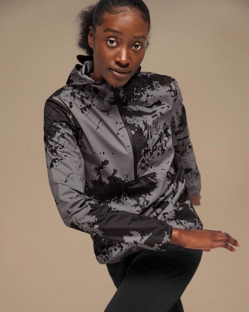 Grey / Black Women On Cloud Waterproof Anorak Jackets | IE_ON8044