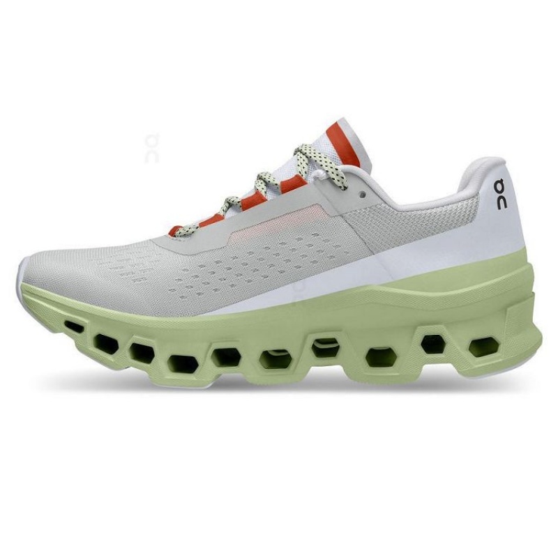 Grey / Green Women On Cloud Cloudmonster Road Running Shoes | IE_ON8158