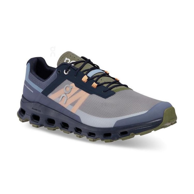 Grey / Olive Men On Cloud Cloudvista Hiking Shoes | IE_ON9008