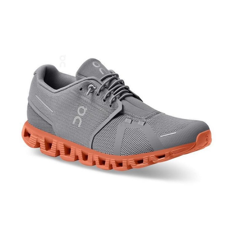 Grey / Orange Men On Cloud Cloud 5 Sneakers | IE_ON8142