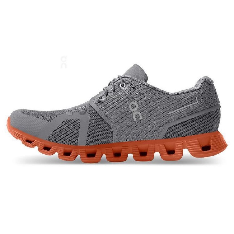 Grey / Orange Men On Cloud Cloud 5 Sneakers | IE_ON8142