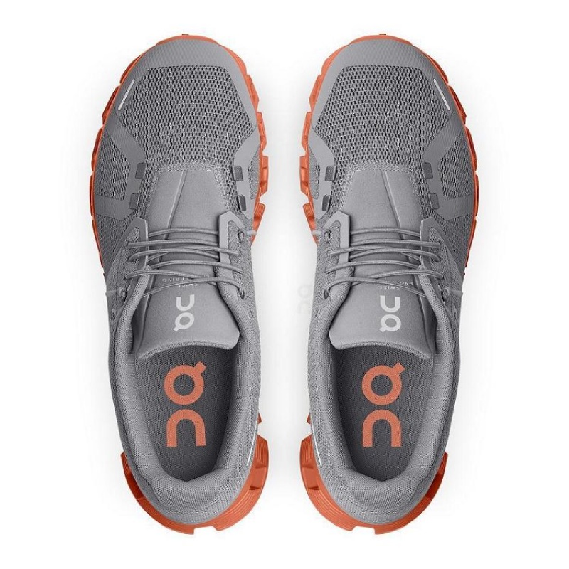 Grey / Orange Men On Cloud Cloud 5 Sneakers | IE_ON8142