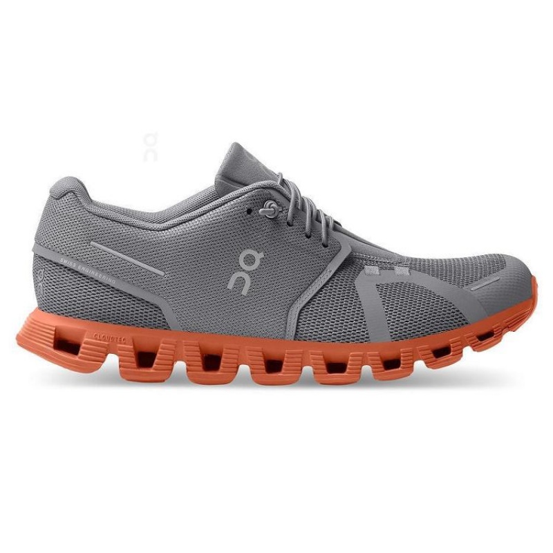 Grey / Orange Men On Cloud Cloud 5 Sneakers | IE_ON8142