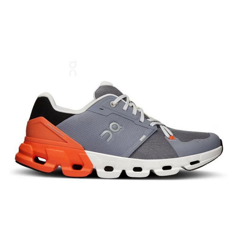 Grey / Orange Men On Cloud Cloudflyer 4 Road Running Shoes | IE_ON8256