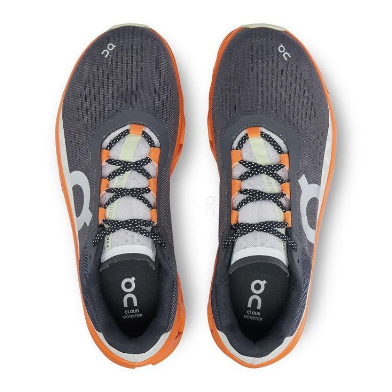 Grey / Orange Men On Cloud Cloudmonster Road Running Shoes | IE_ON8454