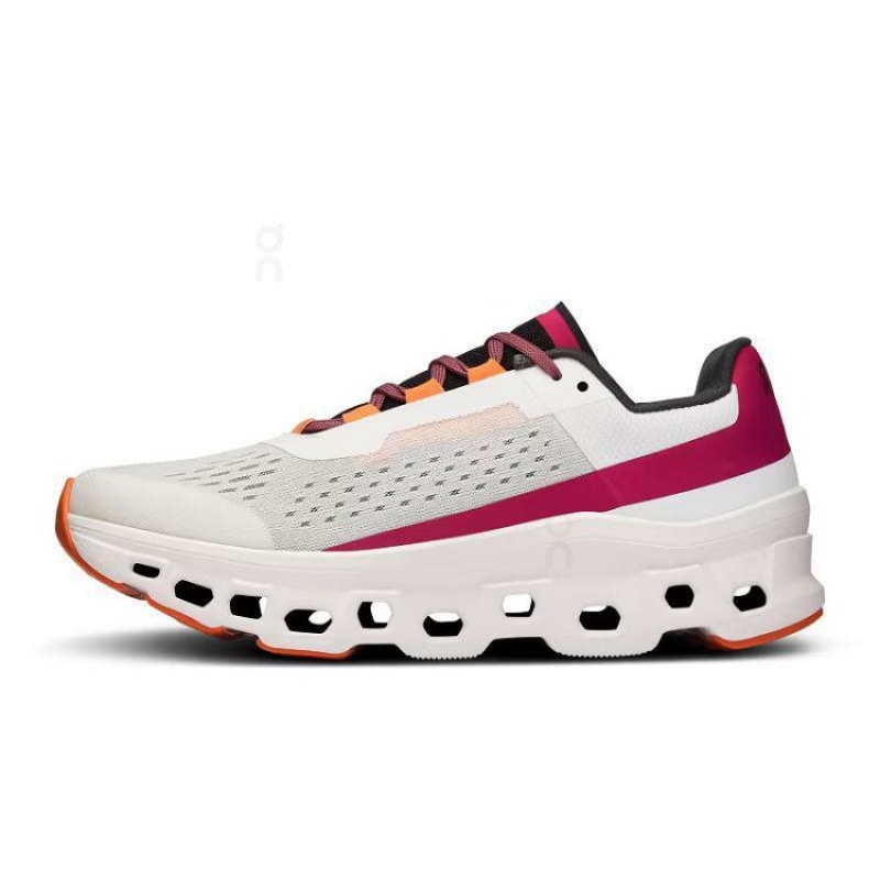 Grey / Red Women On Cloud Cloudmonster Road Running Shoes | IE_ON8209