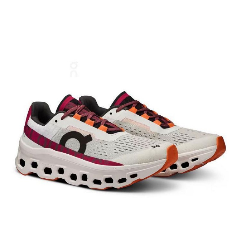 Grey / Red Women On Cloud Cloudmonster Road Running Shoes | IE_ON8209