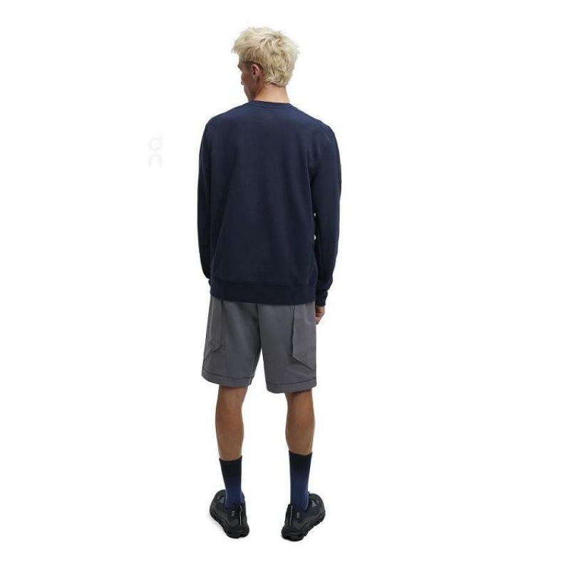 Navy Men On Cloud Crew Neck Sweatshirts | IE_ON8462