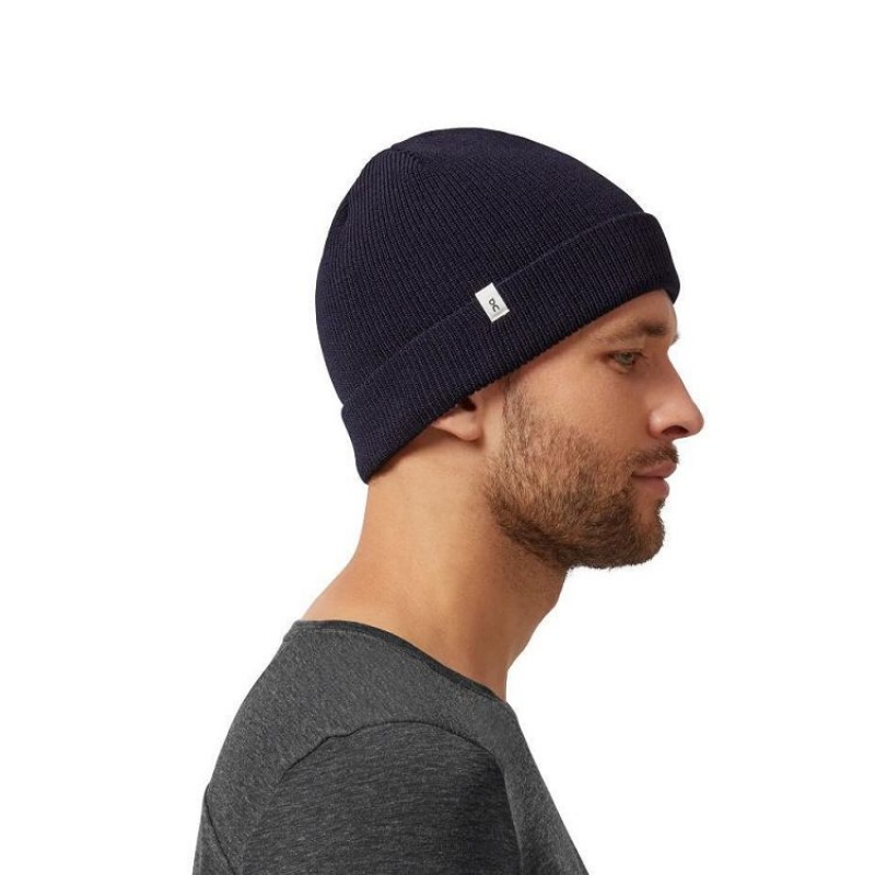 Navy Men On Cloud Merino Beanie | IE_ON8734