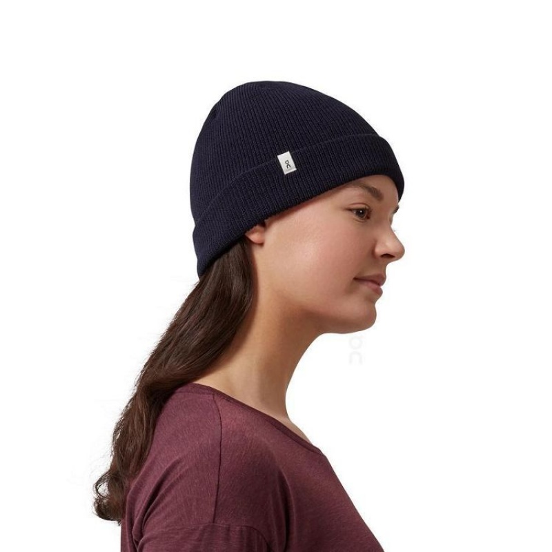 Navy Men On Cloud Merino Beanie | IE_ON8734