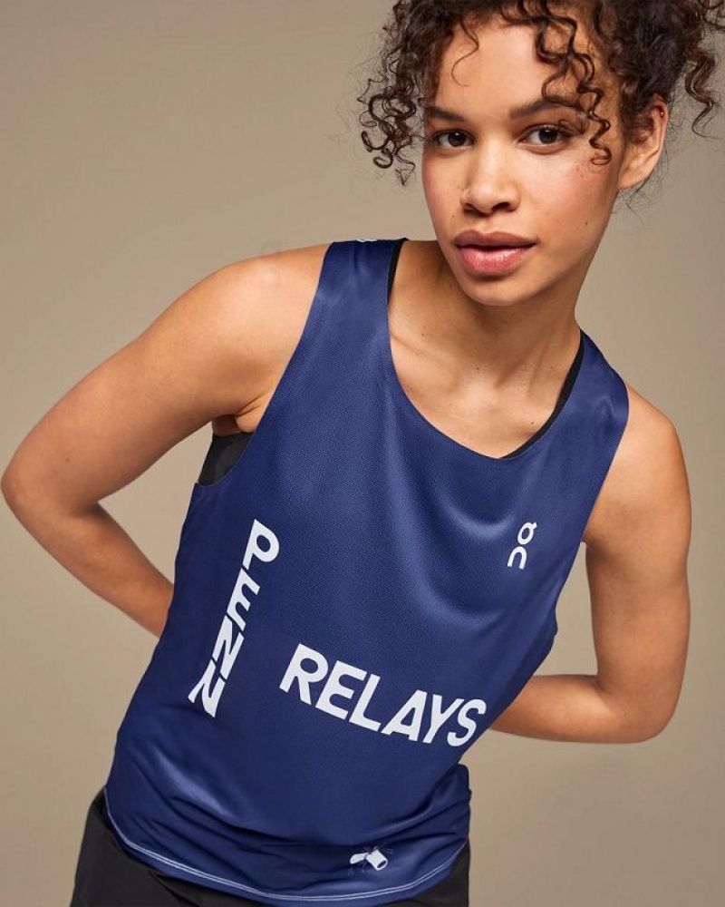 Navy Men On Cloud Penn Relays Singlet Tank | IE_ON8886