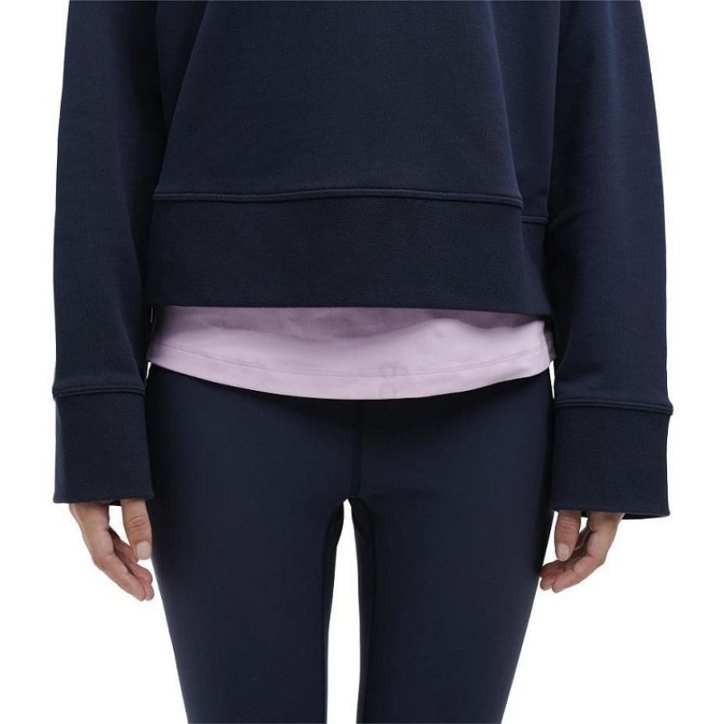 Navy Women On Cloud Crew Neck Sweatshirts | IE_ON8140