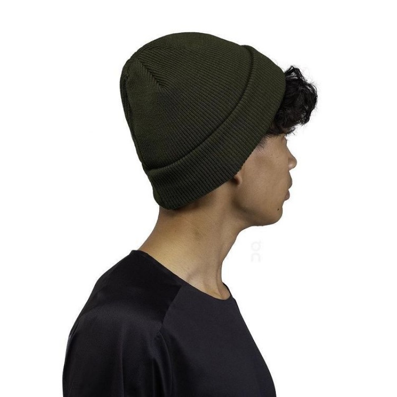 Olive Men On Cloud Merino Beanie | IE_ON8226