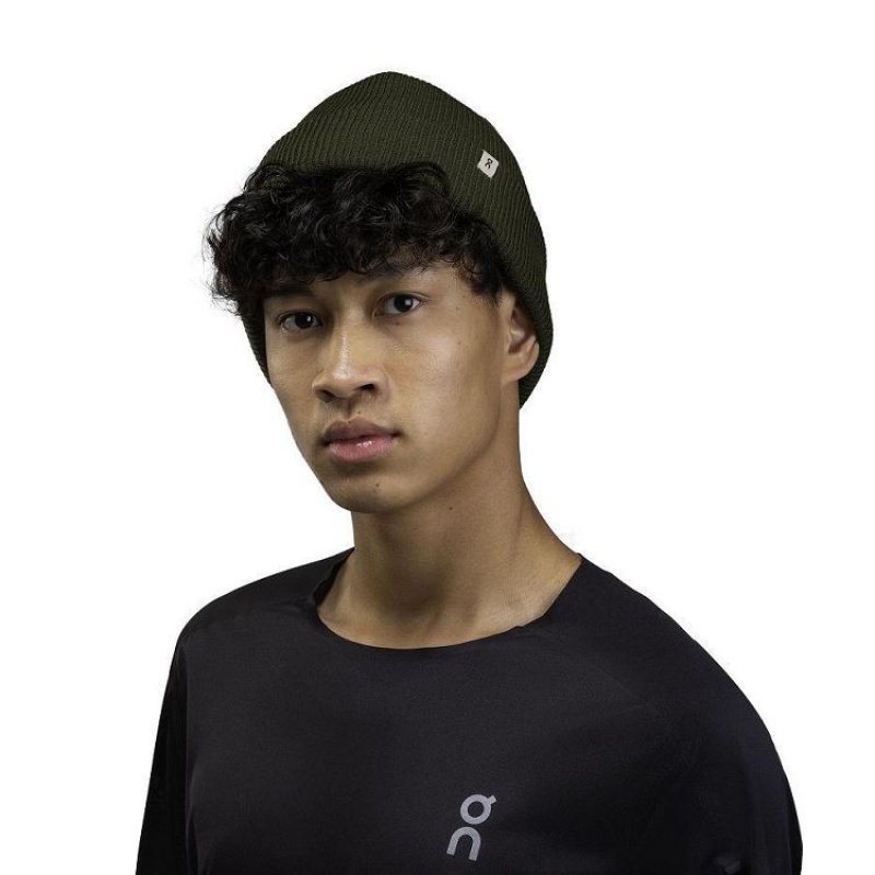 Olive Men On Cloud Merino Beanie | IE_ON8226