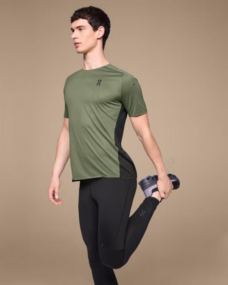 Olive Men On Cloud Performance-T T-shirts | IE_ON8262