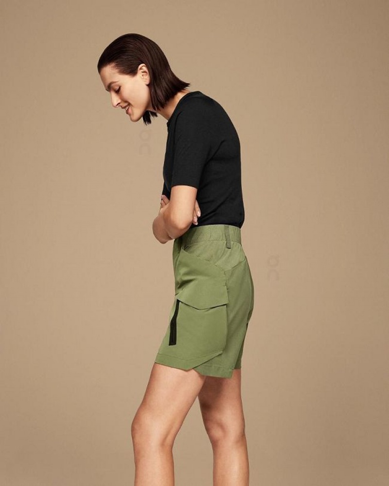 Olive Women On Cloud Explorer Shorts | IE_ON8087