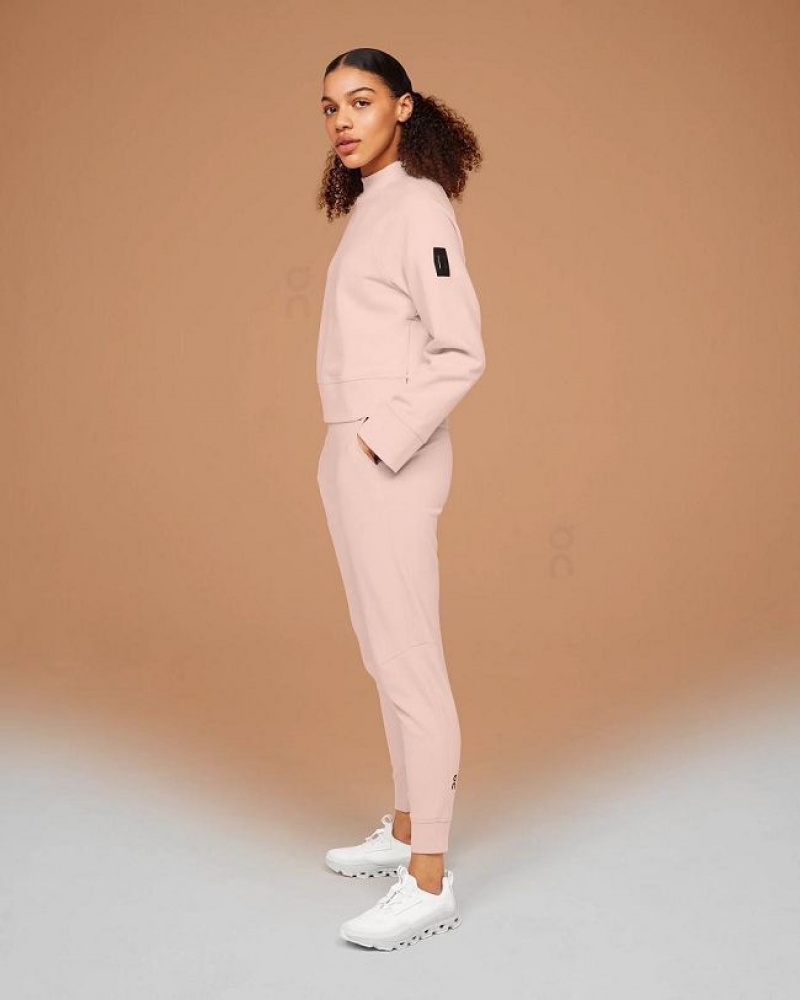 Pink Women On Cloud Crew Neck Sweatshirts | IE_ON8403