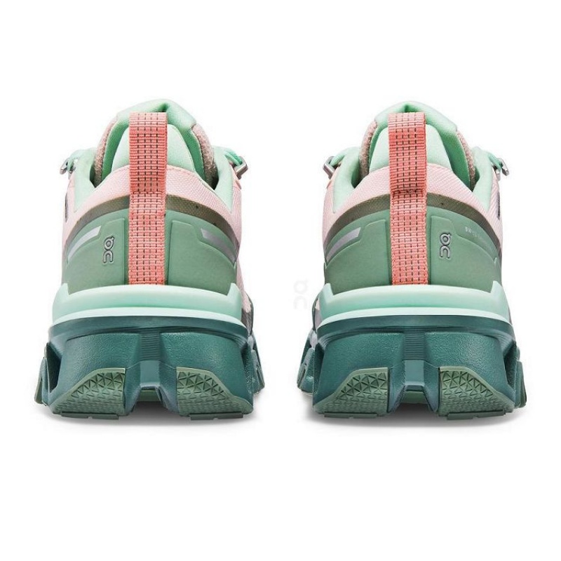 Pink / Green Women On Cloud Cloudwander Waterproof Hiking Shoes | IE_ON8979